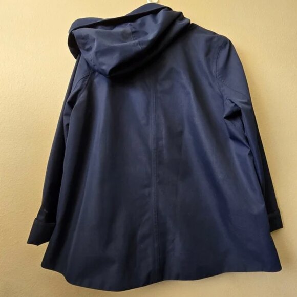BARBOUR Glaciers Hooded Rain Jacket Coat Navy Women’s 10 Waterproof Breathable - Picture 3 of 7